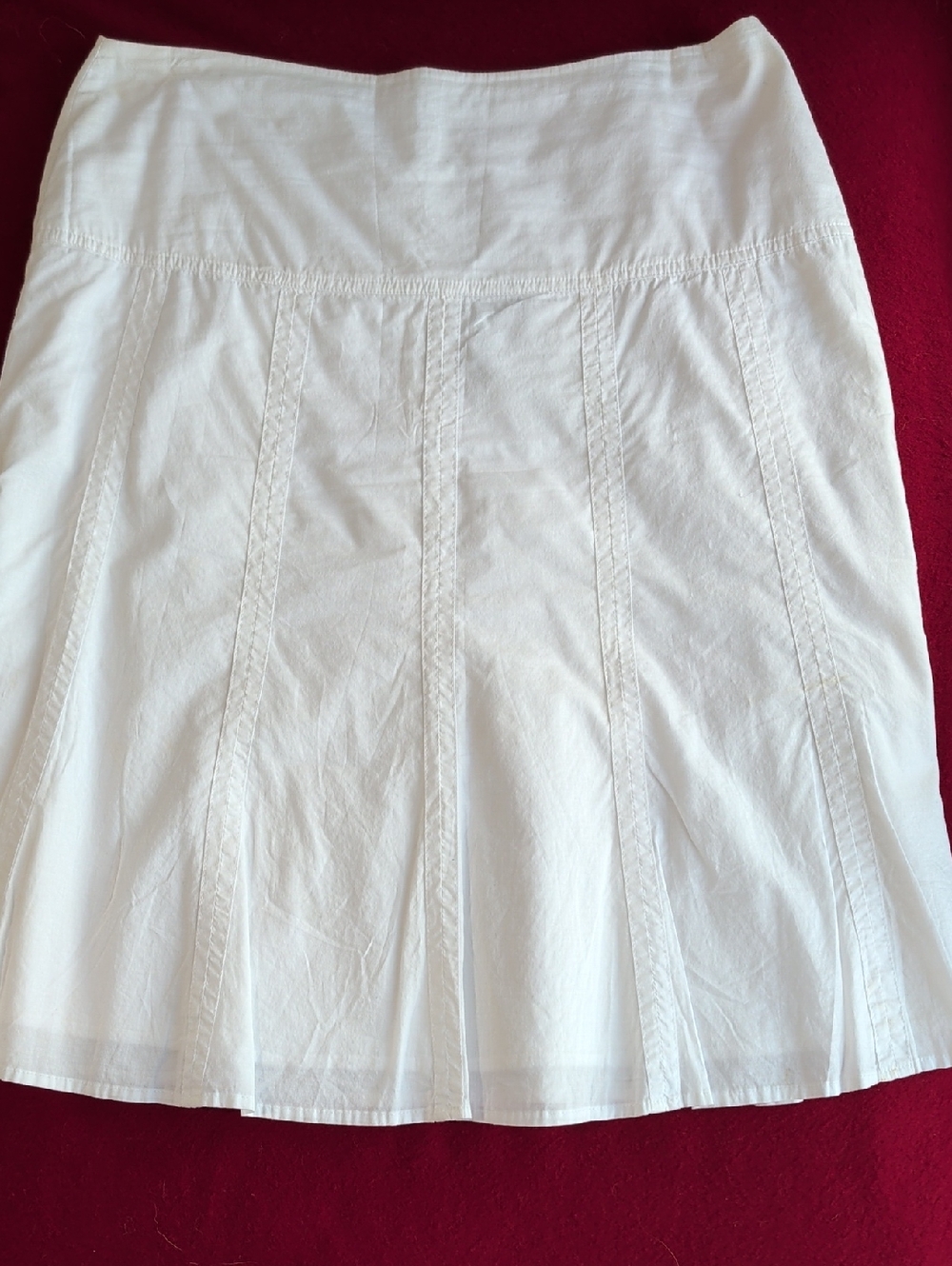 Isda & Co lightweight cotton paneled A-line skirt